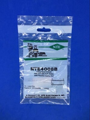 NTE Electronics NTE4008B IC CMOS 4-bit Full Adder W/Parallel Carry Out 16-lead D