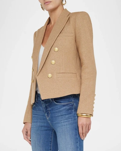 Mujeres AUTÉNTICO L'AGENCE Brooke Frente Abierto Blazer Abrigo Chaqueta Latte/Dorado - Imagen 4 de 14