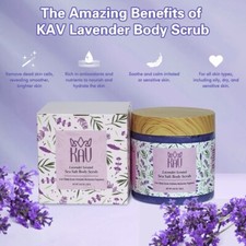 KAV Lavender Salt Body Scrub - Natural Exfoliating Salt Scrub for Body and Face