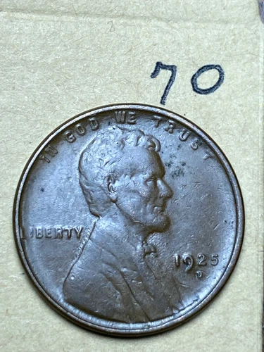 1925-D LINCOLN WHEAT CENT, VERY HIGH QUALITY CONDITION XF, #70
