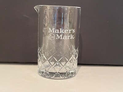 Maker's Mark Bourbon Whiskey Crystal Mixing Pitcher W/Pour Spout - 5 1/4'' Tall