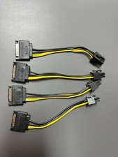 4X 15pin SATA Power to 6pin PCIe PCI-e PCI Express Adapter Cable for Video Card