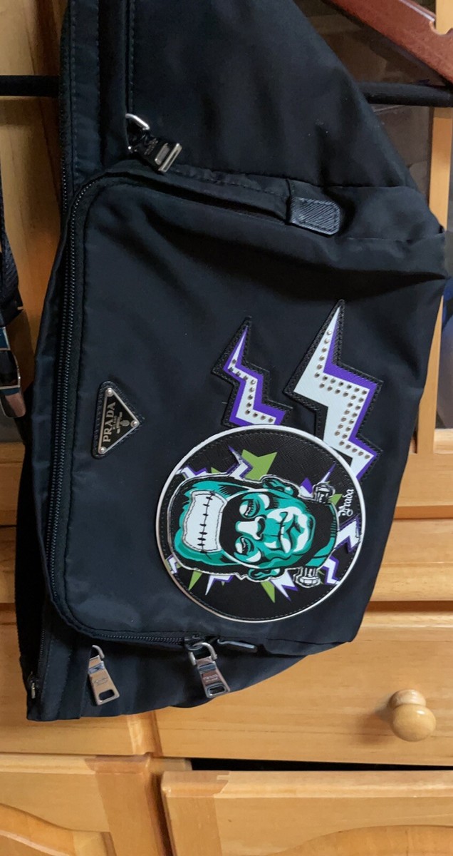 prada Milano frankenstein large fanny pack bag 2019 black mens