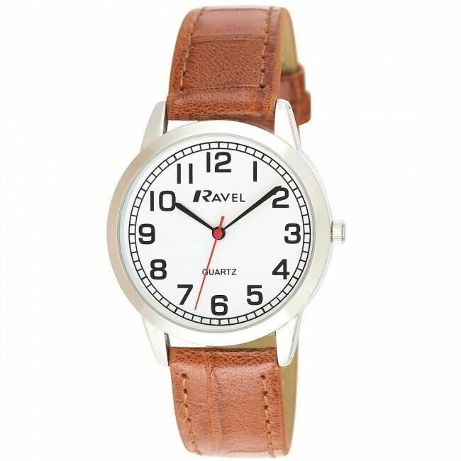 Ravel R0132.14.1 Gents Easy Read Watch with pu Croc Leather Extra Long Strap