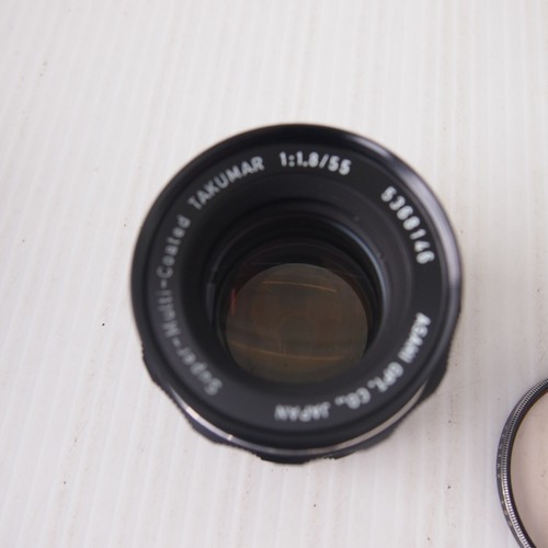 Asahi Pentax Super Takumar 1:1.8 55mm prime lens M42 screw mount with case & cap - Picture 2 of 11