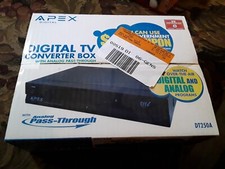 Apex Digital DT250 TV Converter Box with Analog Pass Through  Remote New Sealed