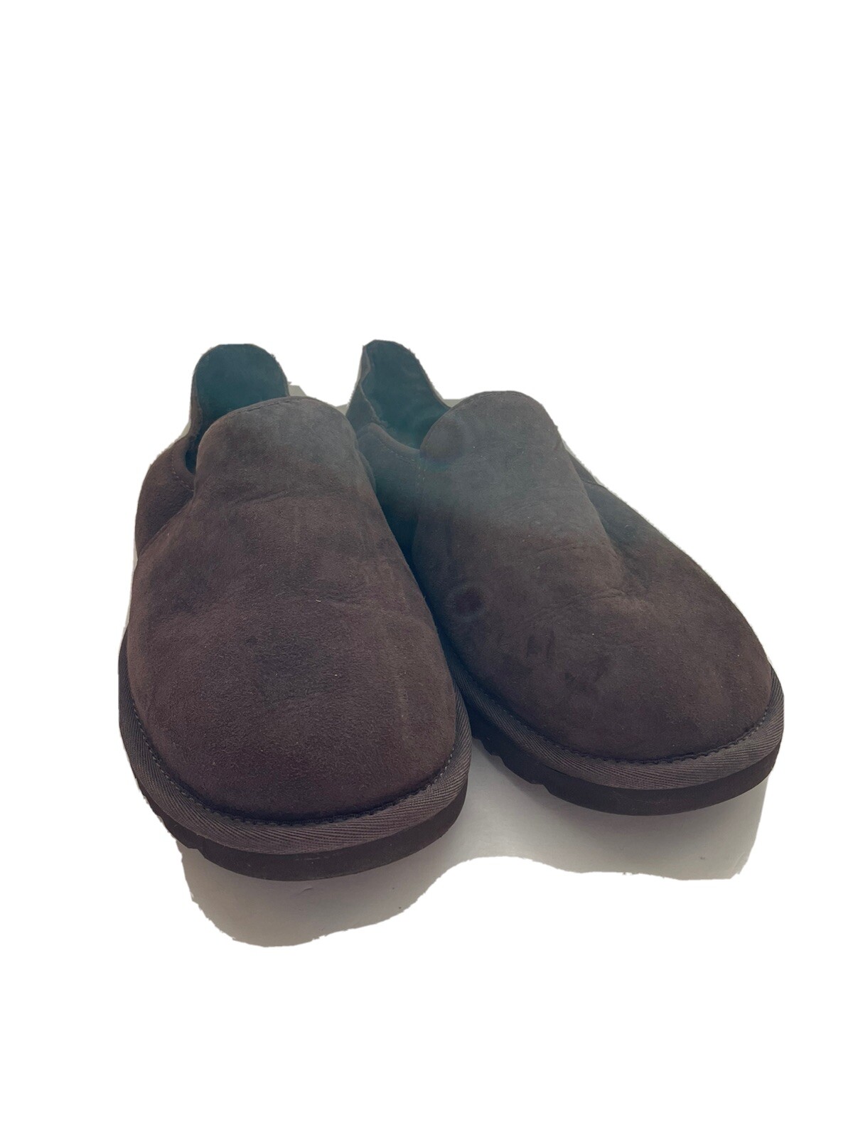 SAOLA Pantofole da uomo Ugg marroni suola rigida pelle di pecora taglia 10