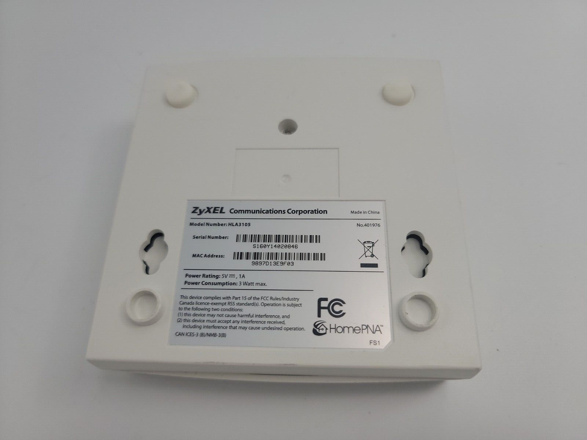 Zyxel HLA 3000 Series HLA 3105 Coax-Ethernet Bridge White Home PNA