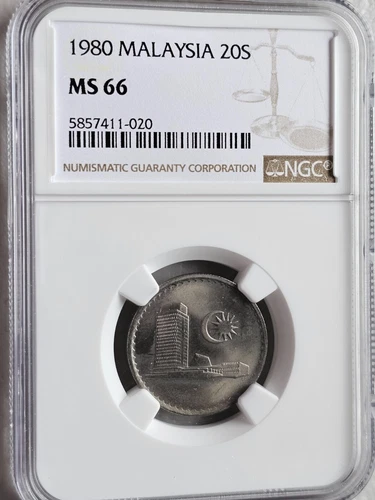 Malaysia 20 Sen 1980 NGC MS 66