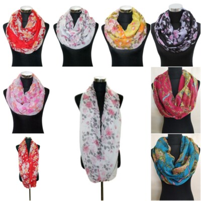 XXL DAMEN BLUMEN  LOOPSCHAL  RUNDSCHAL LOOP SCHAL HALSTUCH TUCH 
