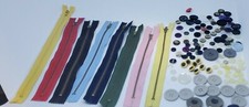 Zippers and Buttons - Sewing items multi color - Mixed Lots