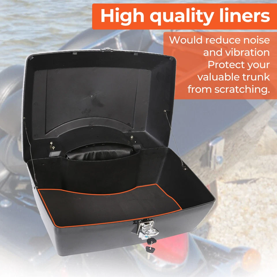 Trunk Luggage Tail Box Luggage Trunk Backrest For Harley Cruiser Motorcycle - Image 4 of 4