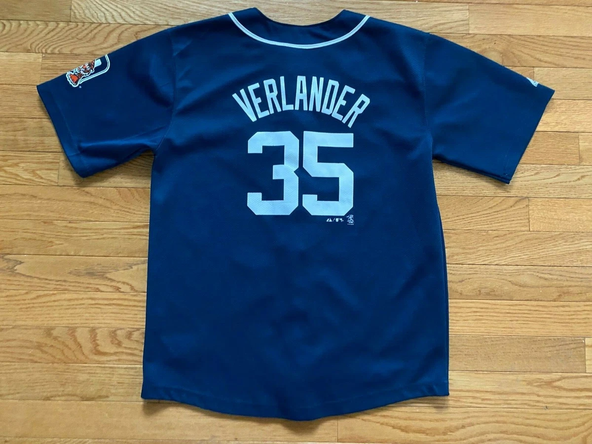 Youth Detroit Tigers Justin Verlander Jersey Sz L 14-16 Boys Sewn