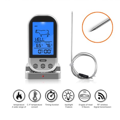 Food Meat Oven BBQ Thermometer Digital Wireless Remote Probe Cooking Set Grill