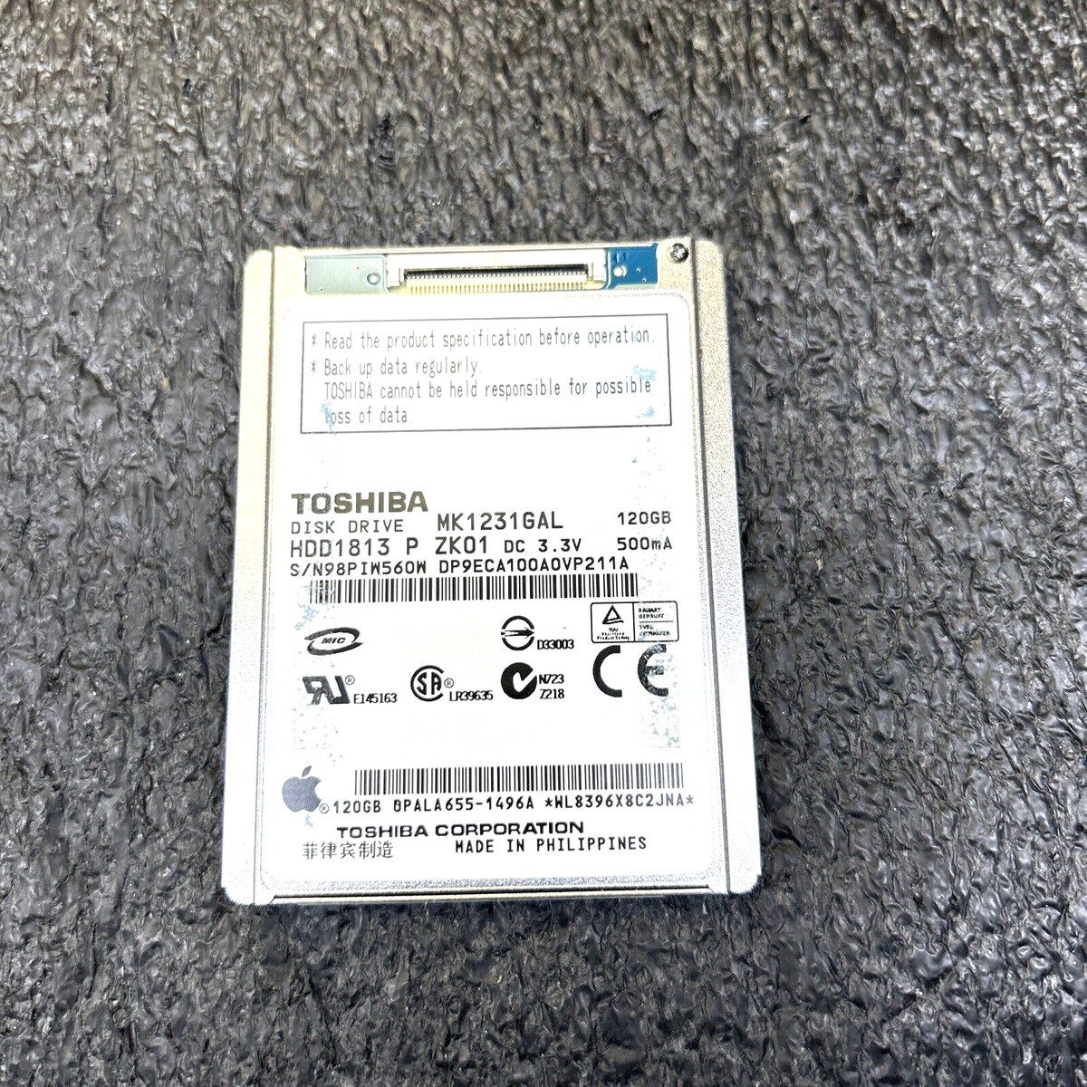 OEM 120GB Toshiba iPod ZIF Hard Drive HDD Replacement Apple iPod