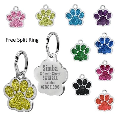 GETWAYSKY Dog Tag Engraved Pet Tags Personalised ID Tags Name Disc Animal Cat Collar Tag