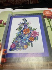 (ZX23) Floral Silhouette Lady Cross Stitch Chart