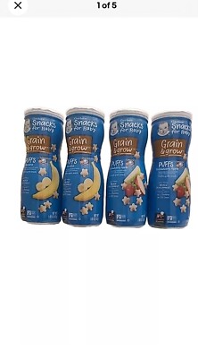 Gerber Puffs Strawberry Apple(2) Puffs Banana (2) Snack (pack of 4) Exp:05/25