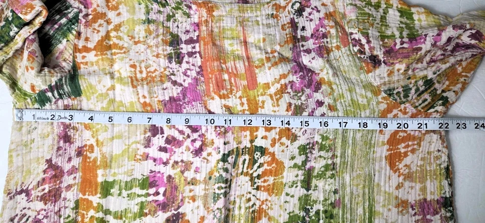 Top túnica boho de algodón para mujer C.M.C By Color Me artística colorida talla XL Foto 3 de 4