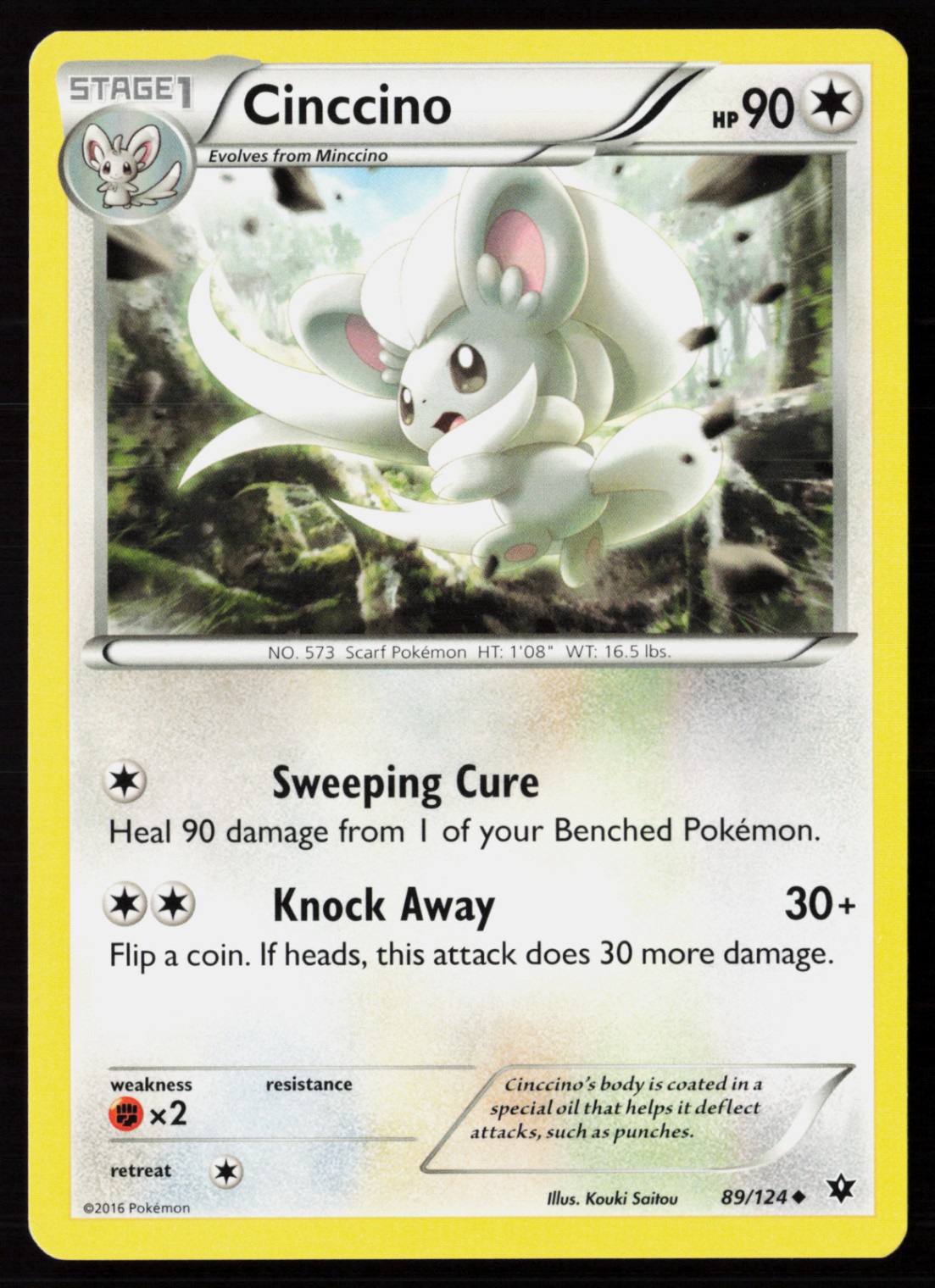 Cinccino 89/124 Normal Pokemon TCG XY - Fates Collide LP