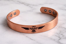 Pure Copper Bracelet 30gr Copper Arthritis Pain Therapy Cuff Bangle Thunderbird