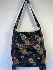 KECCI Frizzi Shanghai Mommy Backpack Diaper Bag Asian Brocade Black Gold  Red
