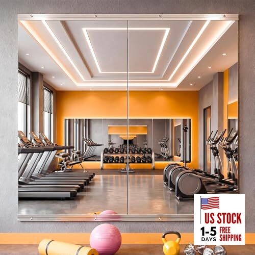  Home Gym Mirror 48"x24" 2PCS, Large Full Length Wall Mounted 48"Lx24"Wx2PCS