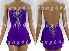 Figure Skating Dress Ice Skating Dress Competition Skating purple sleeveless