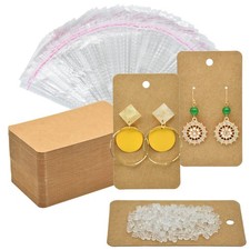 Earring Display Cards with Clear Earring Backs and Self Adhesive Bags