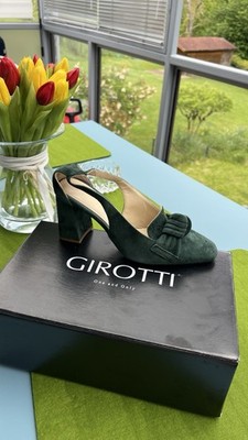 Girotti Schuhe Damen Gr. 37 Leder Grün Made In Italy