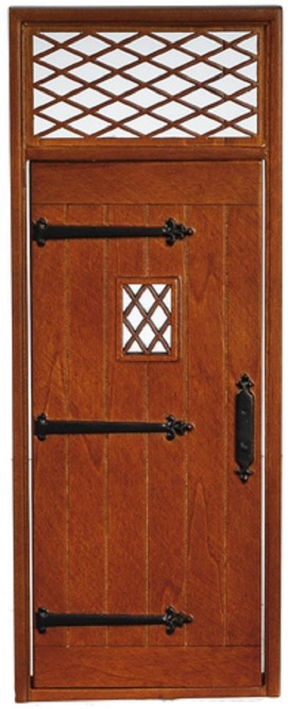 Dolls House Tudor Front Entrance Door JBM Miniature Builders Walnut Accessory