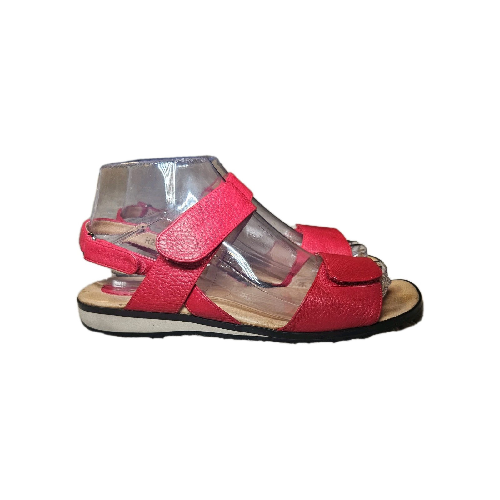Ros Hommerson Red Wedge Strappy Sandals Size 7.5M