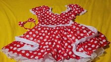 WOMEN'S Disney Minnie Mouse Costume Dress w/matching headband Size Medium 8-10