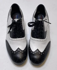 Size 44.5 Miller & Ben Pro Tap Shoes Triple Threat Black/White Oxford **NO BOX**