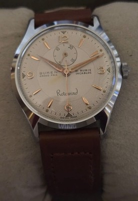 Vintage Automatic Armbanduhr Buren Grand Prix Rotowind - Cal. C546   Gangreserve