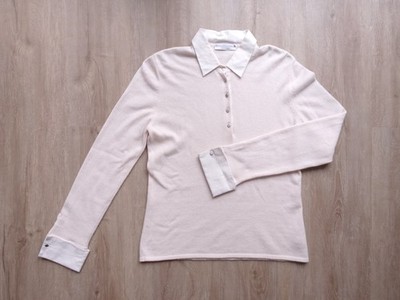 BRUNELLO CUCINELLO Cashmere Pullover Gr.L rosa Knopfleiste 100% Kaschmir