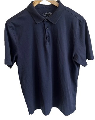 34 Heritage Navy Blue Golf Polo Shirt Men s Medium Soft Casual Soft