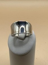 925 Sterling Silver Wide Concave Saddle Cigar Band Ring P 1/2 5.54g