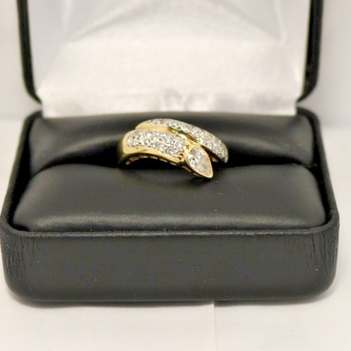 Vintage 14k Gold Diamond Snake Style Ring