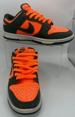 Nike Dunk Low Retro Miami Hurricanes Gorge Green/White/Orange Sz 8 DD1391-300