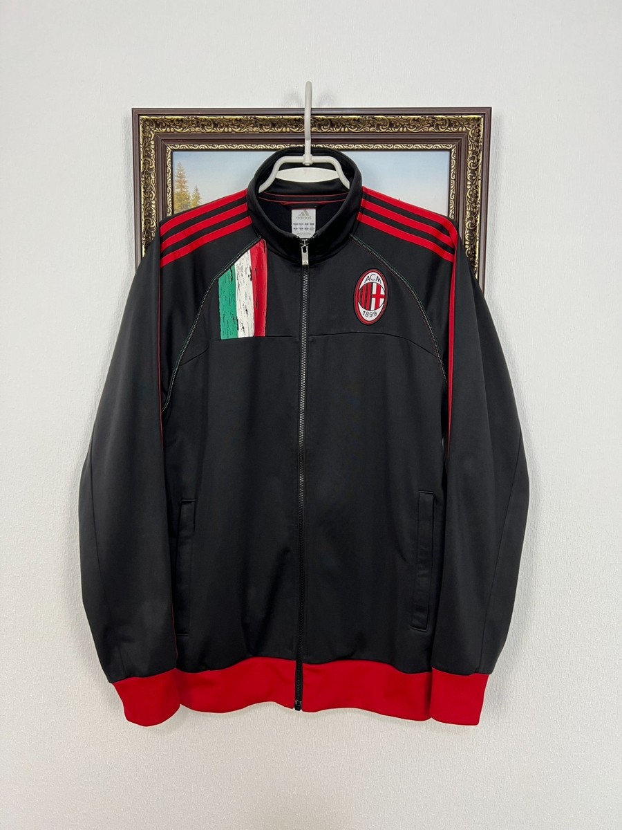 Vintage Adidas AC Milan Football Jacket Soccer Black Track Top