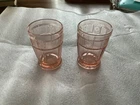 Doric Pink Tumblers 4" Jeannette Depression Glass Vtg 1930s lot of 2