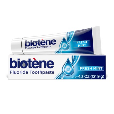 Biotene Fresh Mint Fluoride Toothpaste 4.3 oz for Dry Mouth and Bad Breath