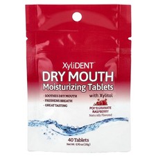 Dry Mouth Moisturizing Tablets with Xylitol, Pomegranate Raspberry, 40 Tablets,