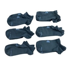 New 6 Pairs Under Armour Essentials Boys Small Black Ankle No Show Socks