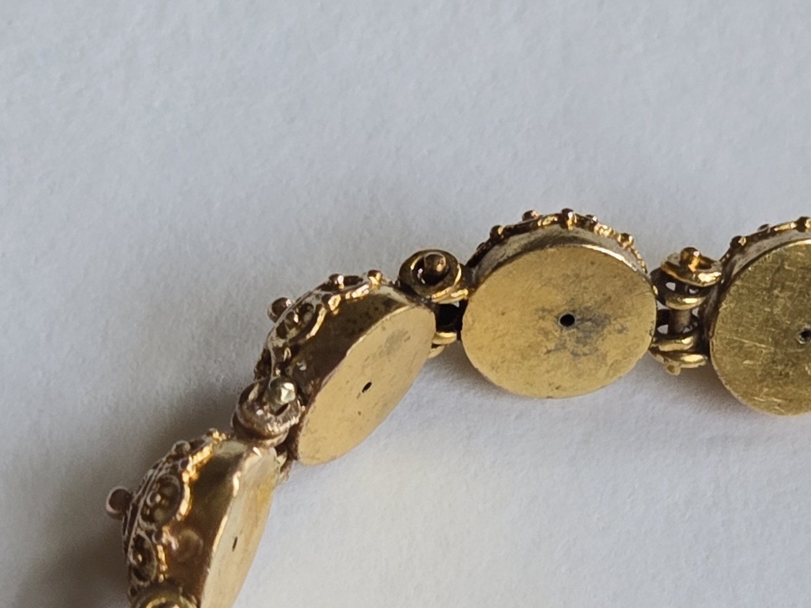 Vintage 14K Solid Gold Diamond Ruby Sapphire Butt… - image 9