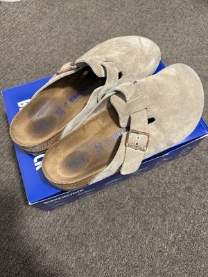 Birkenstock Men\'s Boston Slip On Clog Soft Beige Suede US 9M EU 42 Birkenstock Boston Suede Clogs Beige Buckle Comfort Men main image 3