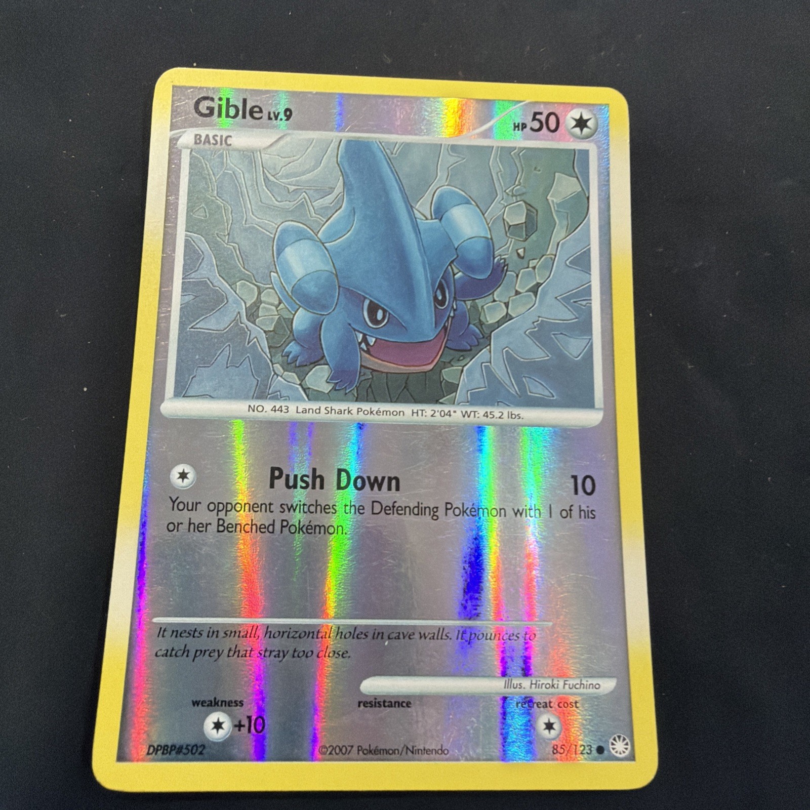 Pokemon Card - Gible Mysterious Treasures 85/123 Reverse Holo Common