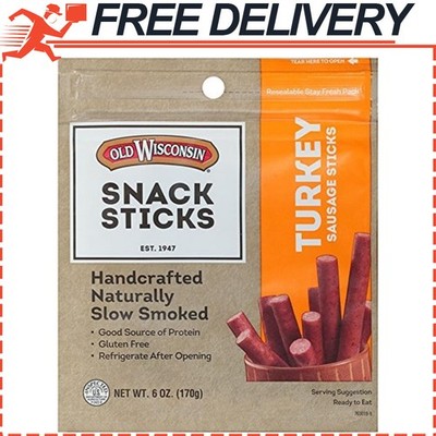 Old Wisconsin Turkey Sausage Snack Sticks, Naturally Smoked, Ready to Eat, 6oz