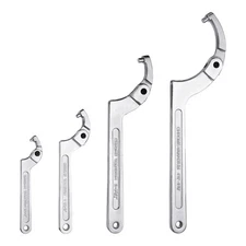 4 Pcs Adjustable Spanner Wrench Set C Spanner Hook Tool Nut Shock, Round Head